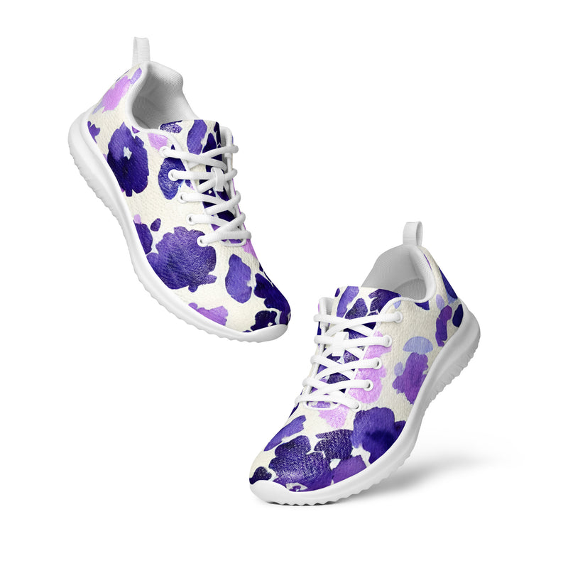 Purple Watercolor Athletic #4 - Top Down View | HA!LO Canvas Sneakers