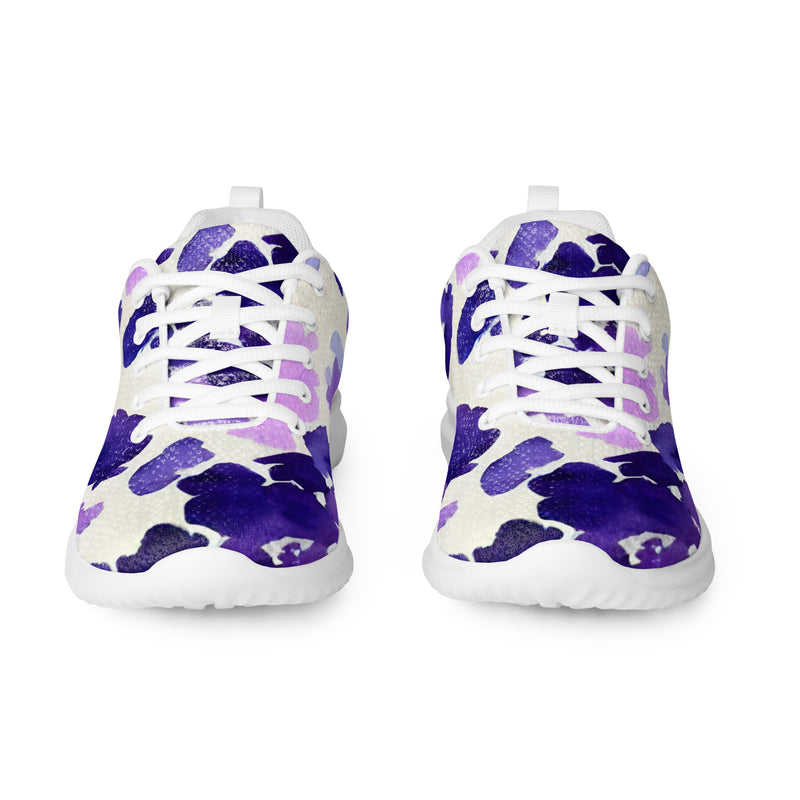 Purple Watercolor Athletic #4 - Front View | HA!LO Canvas Sneakers