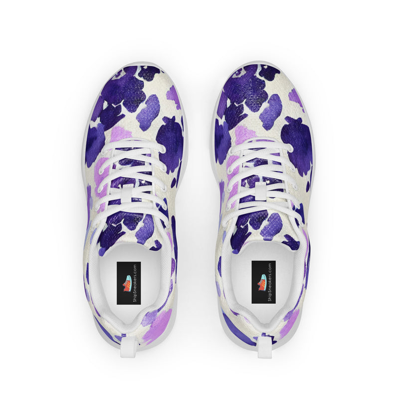 Purple Watercolor Athletic #4 - Back View | HA!LO Canvas Sneakers