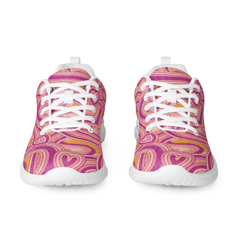 Pink Swirl Athletic #9 - Front View | HA!LO Canvas Sneakers