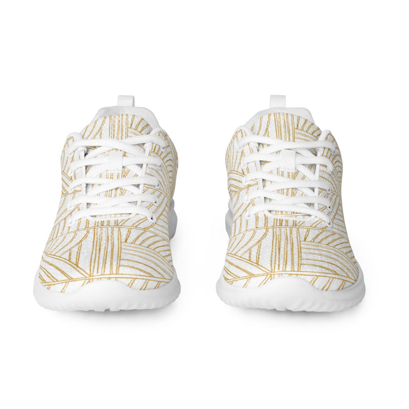 Gold Wave Line Athletic #16 - Front View | HA!LO Canvas Sneakers
