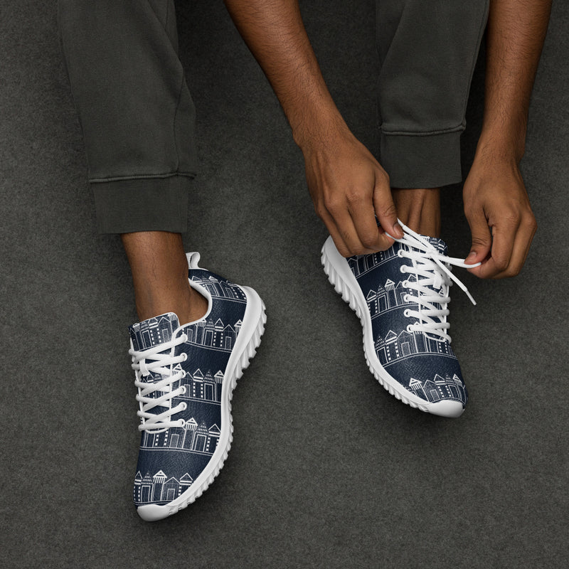 City Skyline Navy Athletic #17 - Opposite Side | HA!LO Canvas Sneakers