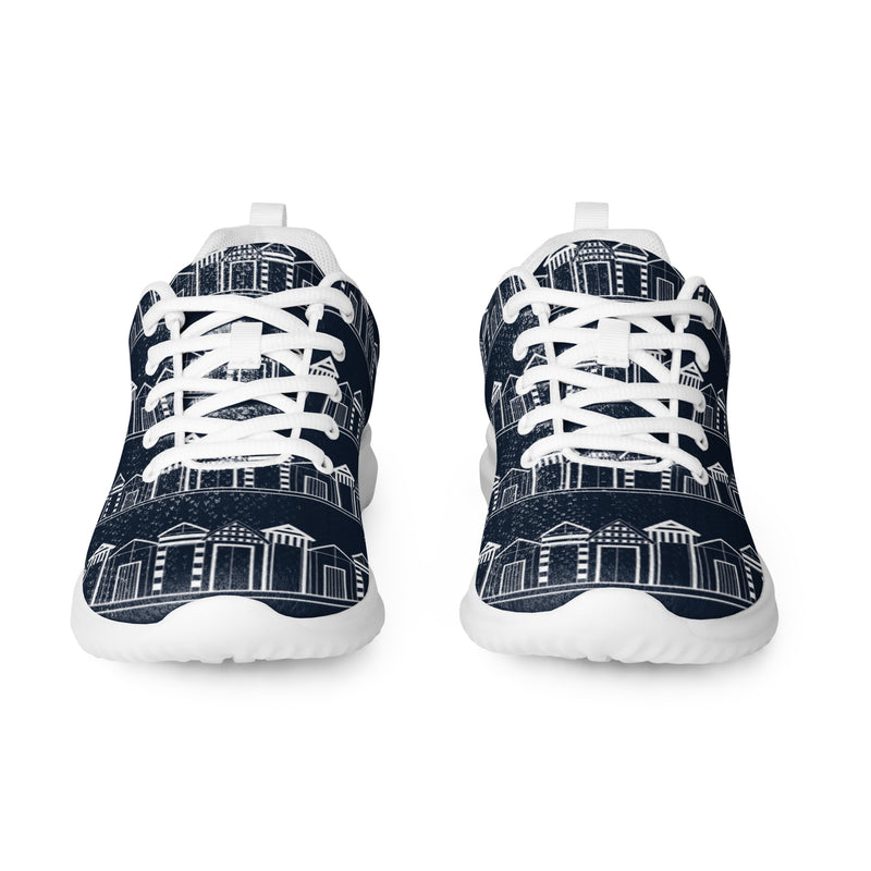 City Skyline Navy Athletic #17 - Front View | HA!LO Canvas Sneakers