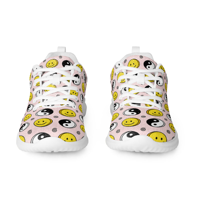 Smiley Yin Yang Athletic #19 - Front View | HA!LO Canvas Sneakers