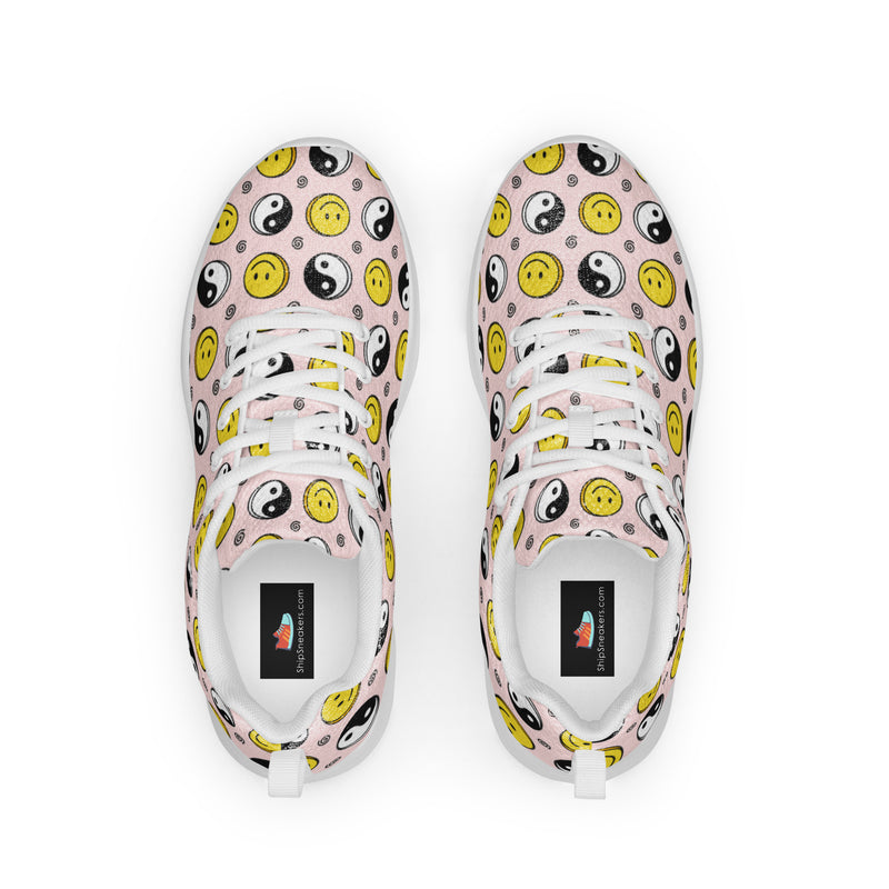 Smiley Yin Yang Athletic #19 - Back View | HA!LO Canvas Sneakers
