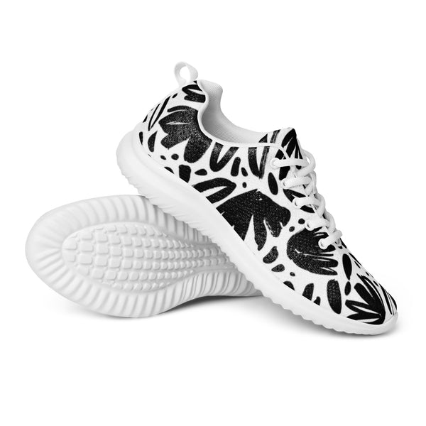 HA!LO Monochrome Floral — Men's Canvas Athletic Sneaker