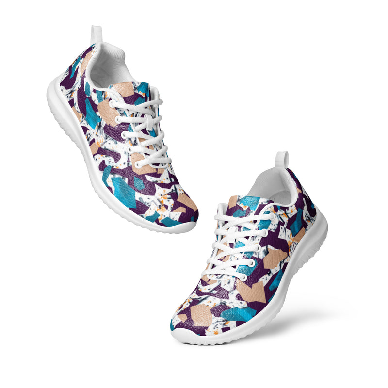 Purple Abstract Athletic #25 - Top Down View | HA!LO Canvas Sneakers