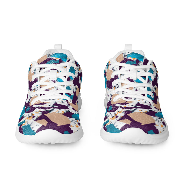 Purple Abstract Athletic #25 - Front View | HA!LO Canvas Sneakers