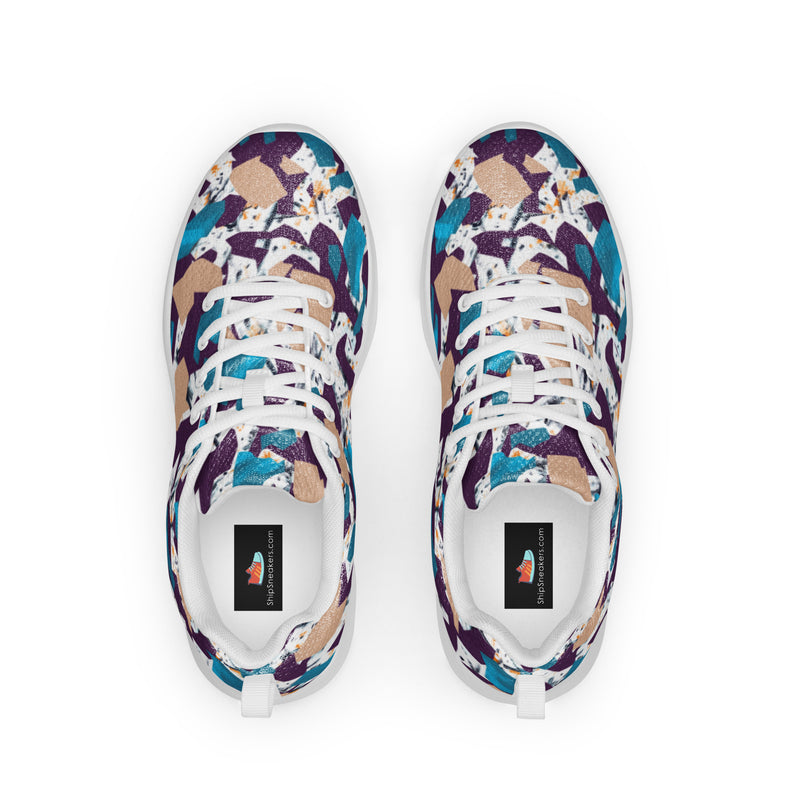 Purple Abstract Athletic #25 - Back View | HA!LO Canvas Sneakers