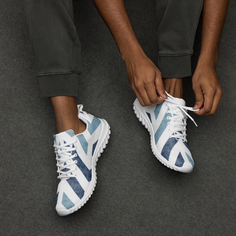 Blue Brush Stroke Athletic #29 - Opposite Side | HA!LO Canvas Sneakers