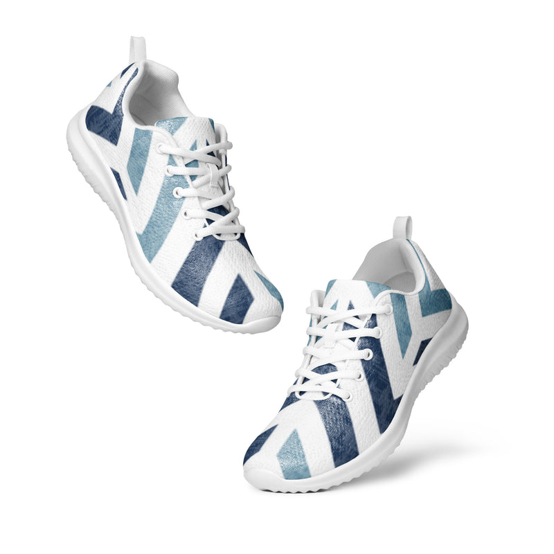 Blue Brush Stroke Athletic #29 - Top Down View | HA!LO Canvas Sneakers