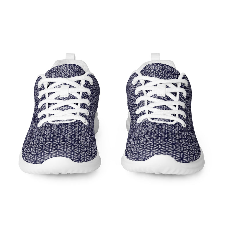 Indigo Paisley Athletic #41 - Front View | HA!LO Canvas Sneakers