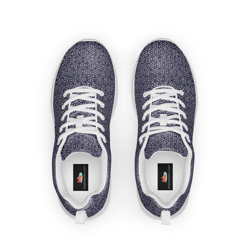 Indigo Paisley Athletic #41 - Back View | HA!LO Canvas Sneakers