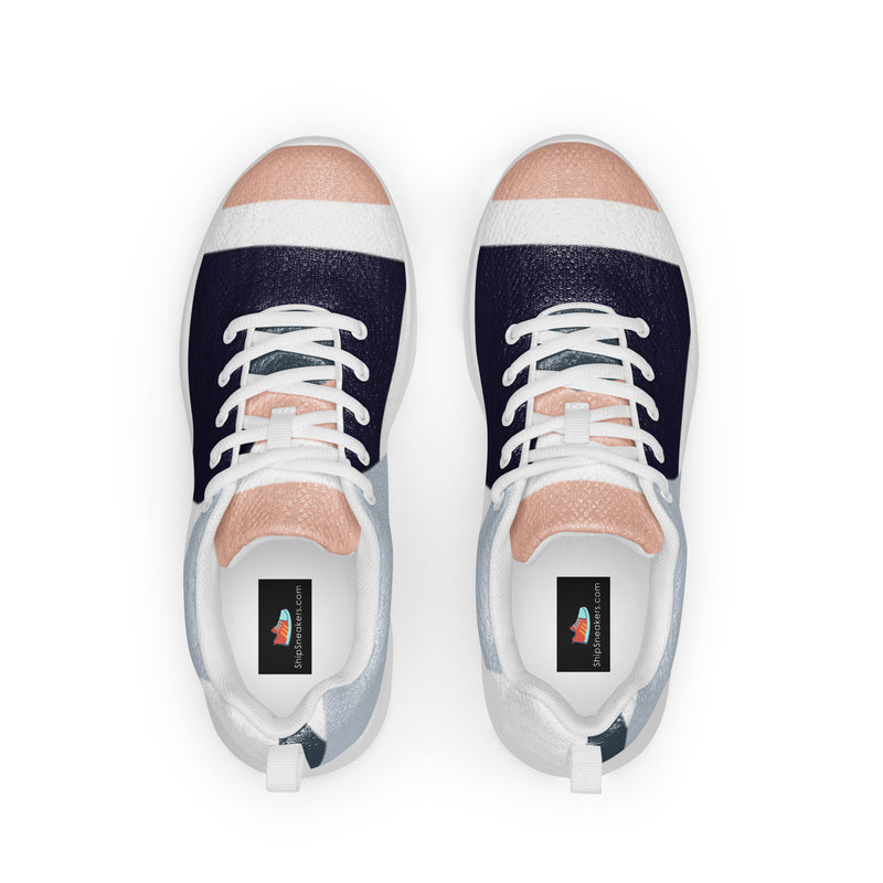 Navy Color Block Athletic #42 - Back View | HA!LO Canvas Sneakers