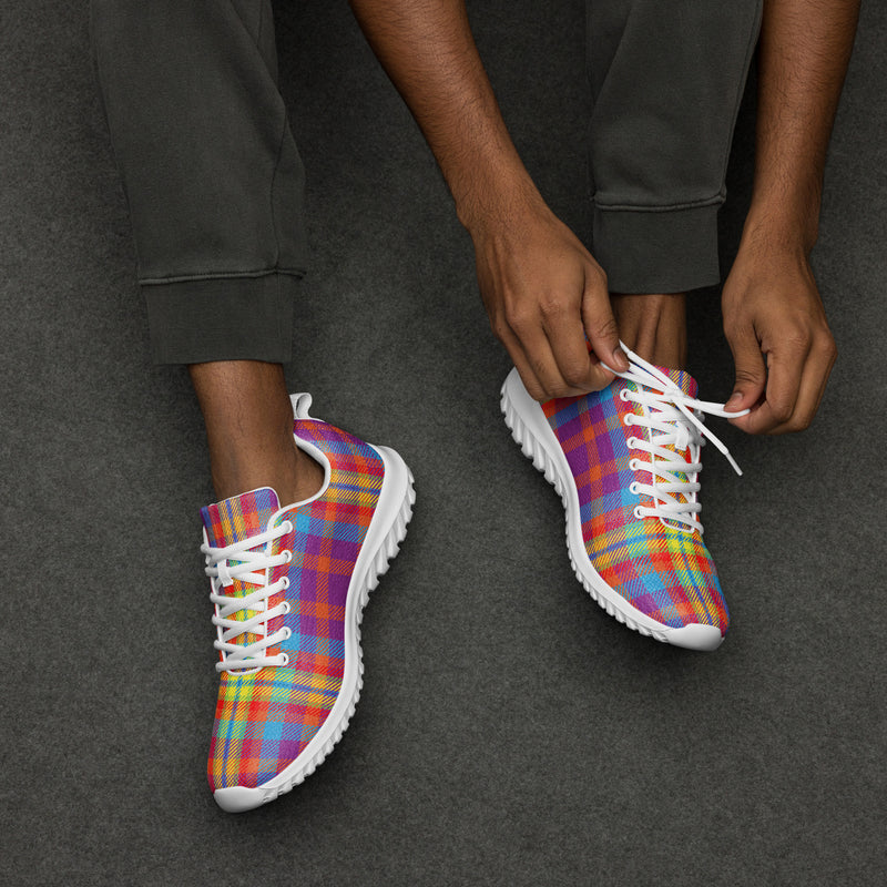 Rainbow Madras Athletic #46 - Opposite Side | HA!LO Canvas Sneakers