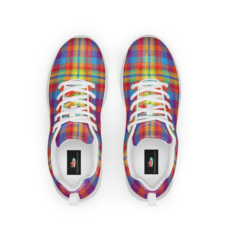 Rainbow Madras Athletic #46 - Back View | HA!LO Canvas Sneakers