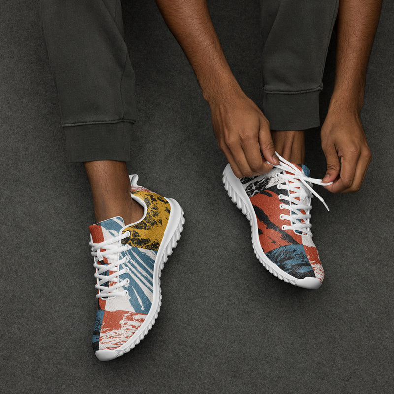 Abstract Collage Athletic #47 - Opposite Side | HA!LO Canvas Sneakers