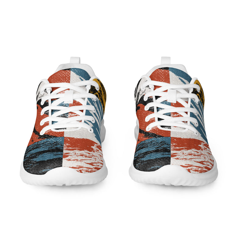 Abstract Collage Athletic #47 - Front View | HA!LO Canvas Sneakers