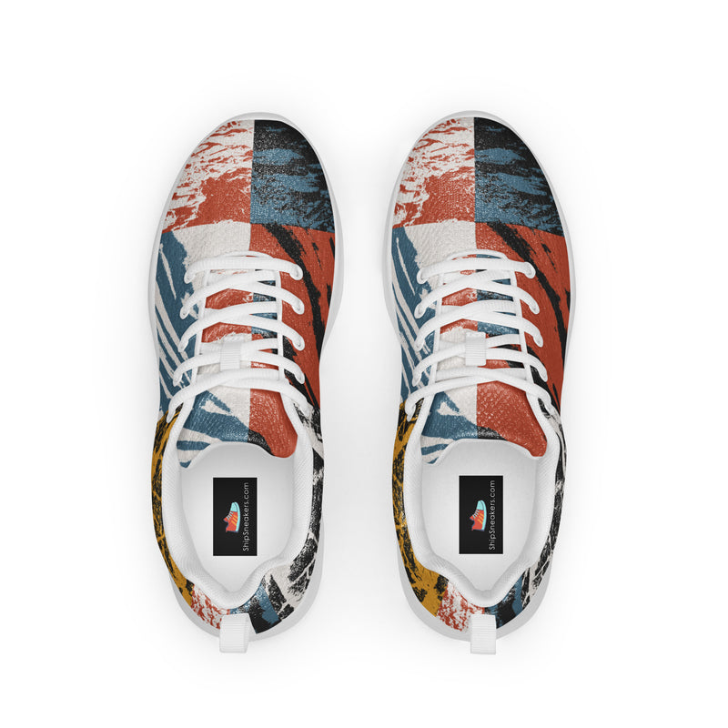 Abstract Collage Athletic #47 - Back View | HA!LO Canvas Sneakers