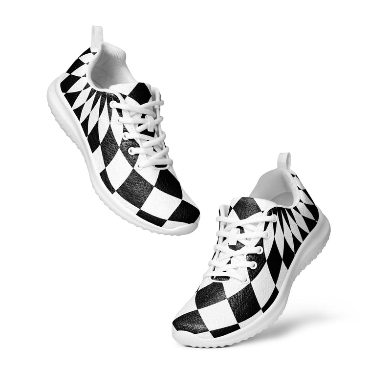 Op Art Geometric Athletic #48 - Top Down View | HA!LO Canvas Sneakers