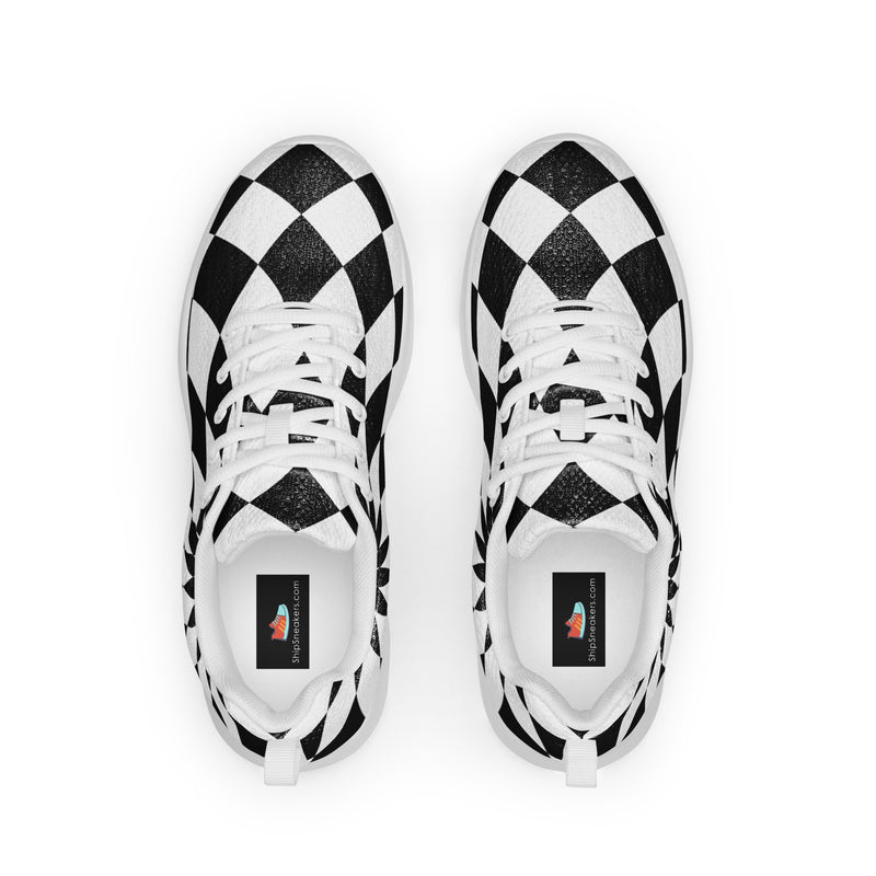 Op Art Geometric Athletic #48 - Back View | HA!LO Canvas Sneakers