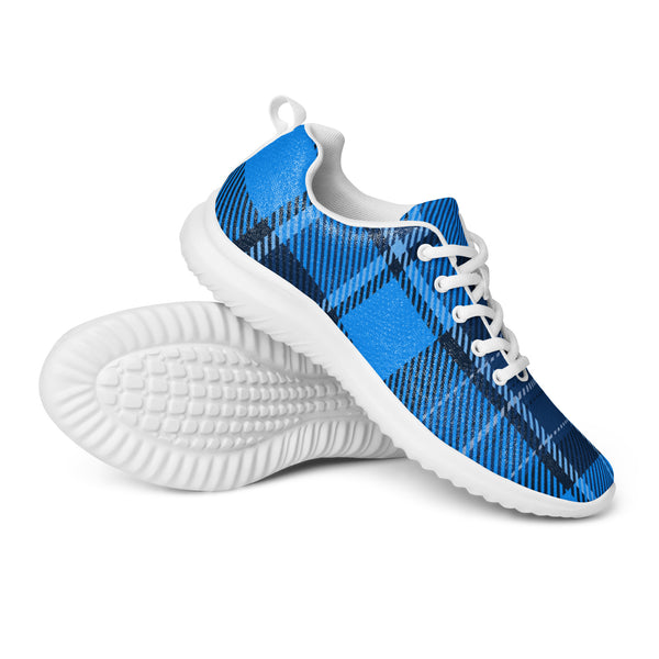 HA!LO Royal Blue Plaid — Men's Canvas Athletic Sneaker