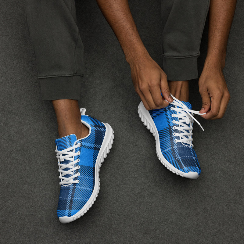 Royal Blue Plaid Athletic #49 - Opposite Side | HA!LO Canvas Sneakers