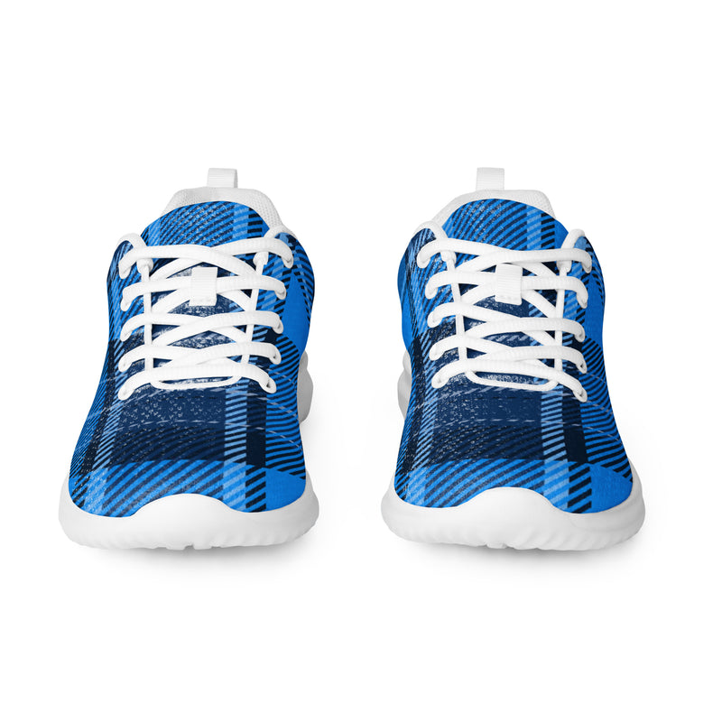 Royal Blue Plaid Athletic #49 - Front View | HA!LO Canvas Sneakers
