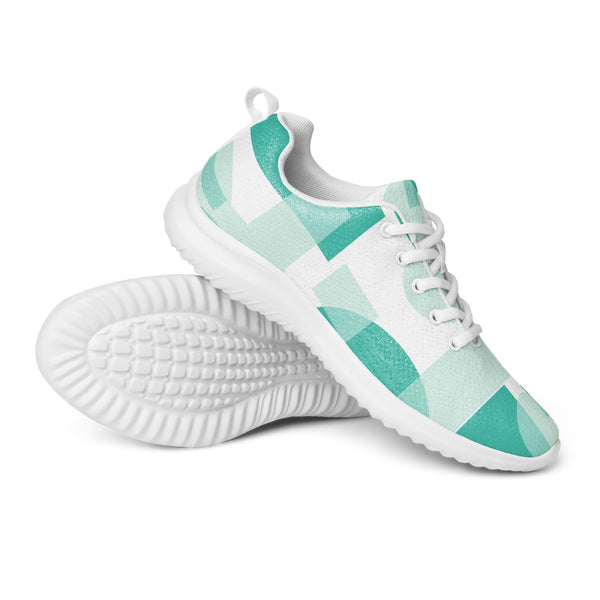 HA!LO Mint Abstract Block — Men's Canvas Athletic Sneaker