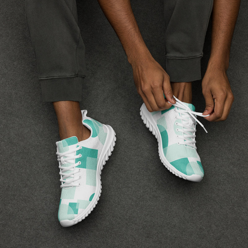 Mint Abstract Block Athletic #50 - Opposite Side | HA!LO Canvas Sneakers