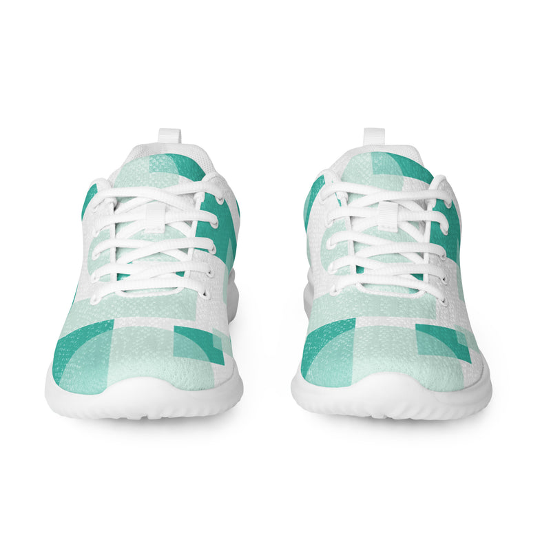 Mint Abstract Block Athletic #50 - Front View | HA!LO Canvas Sneakers