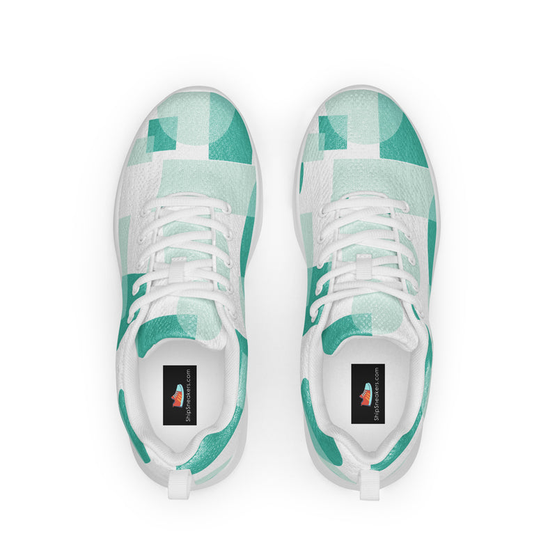 Mint Abstract Block Athletic #50 - Back View | HA!LO Canvas Sneakers