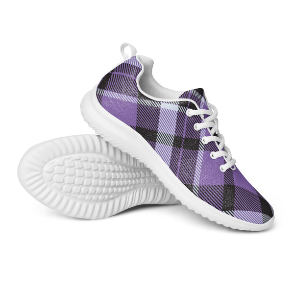 HA!LO Purple Buffalo Check — Men's Canvas Athletic Sneaker