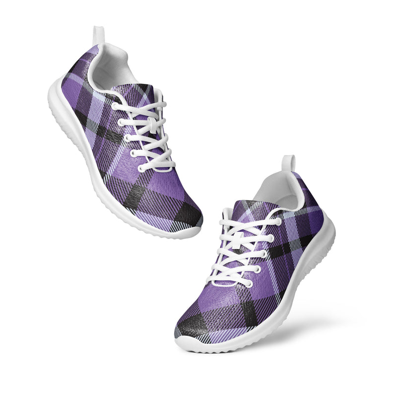 Purple Buffalo Check Athletic #51 - Top Down View | HA!LO Canvas Sneakers