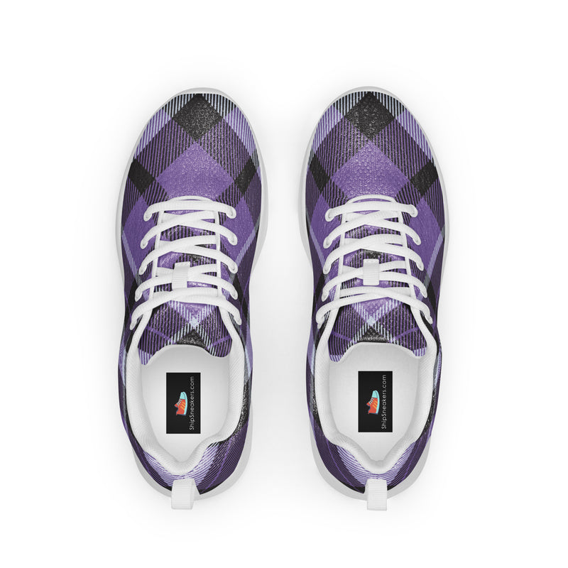 Purple Buffalo Check Athletic #51 - Back View | HA!LO Canvas Sneakers