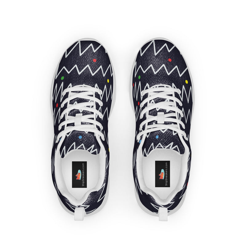 Navy Lightning Athletic #52 - Back View | HA!LO Canvas Sneakers