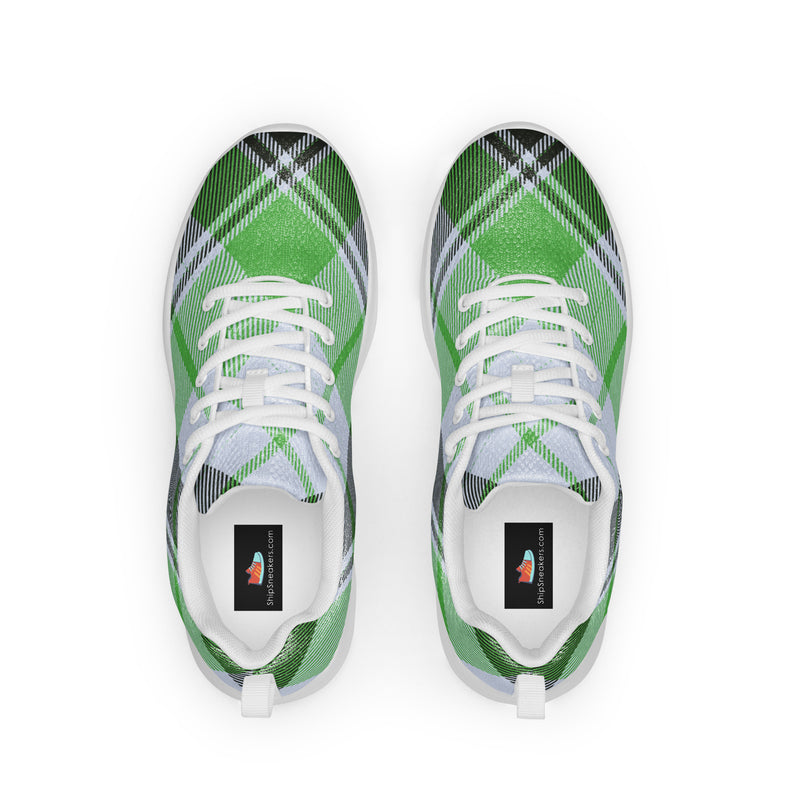 Green Tartan Athletic #53 - Back View | HA!LO Canvas Sneakers