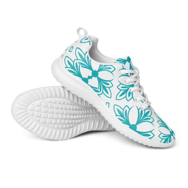 HA!LO Teal Hibiscus — Men's Canvas Athletic Sneaker