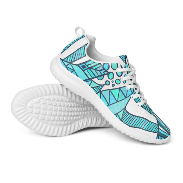 HA!LO Teal Doodle — Men's Canvas Athletic Sneaker