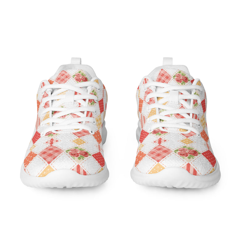 Coral Argyle Athletic #60 - Front View | HA!LO Canvas Sneakers