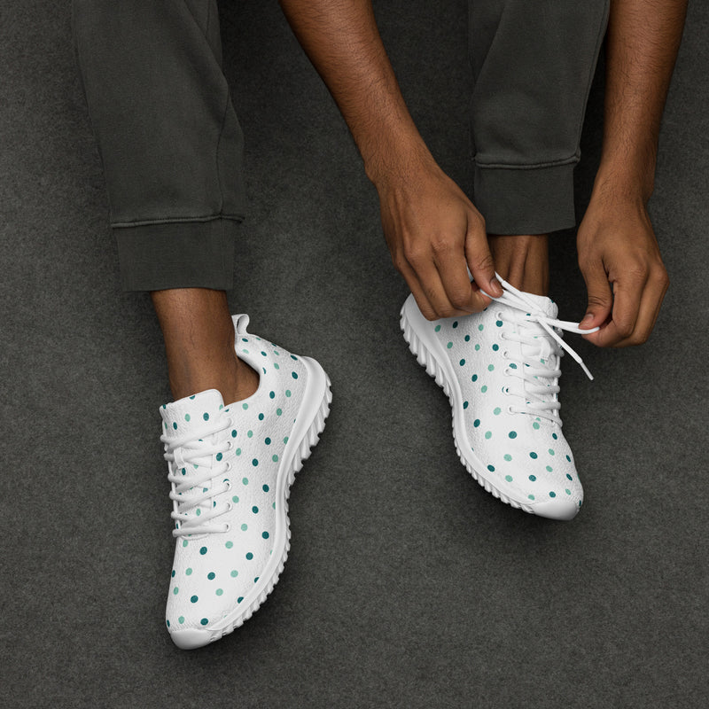 Teal Dot Scatter Athletic #63 - Opposite Side | HA!LO Canvas Sneakers