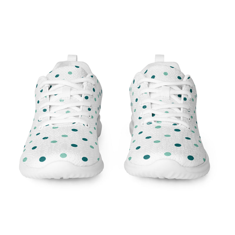 Teal Dot Scatter Athletic #63 - Front View | HA!LO Canvas Sneakers