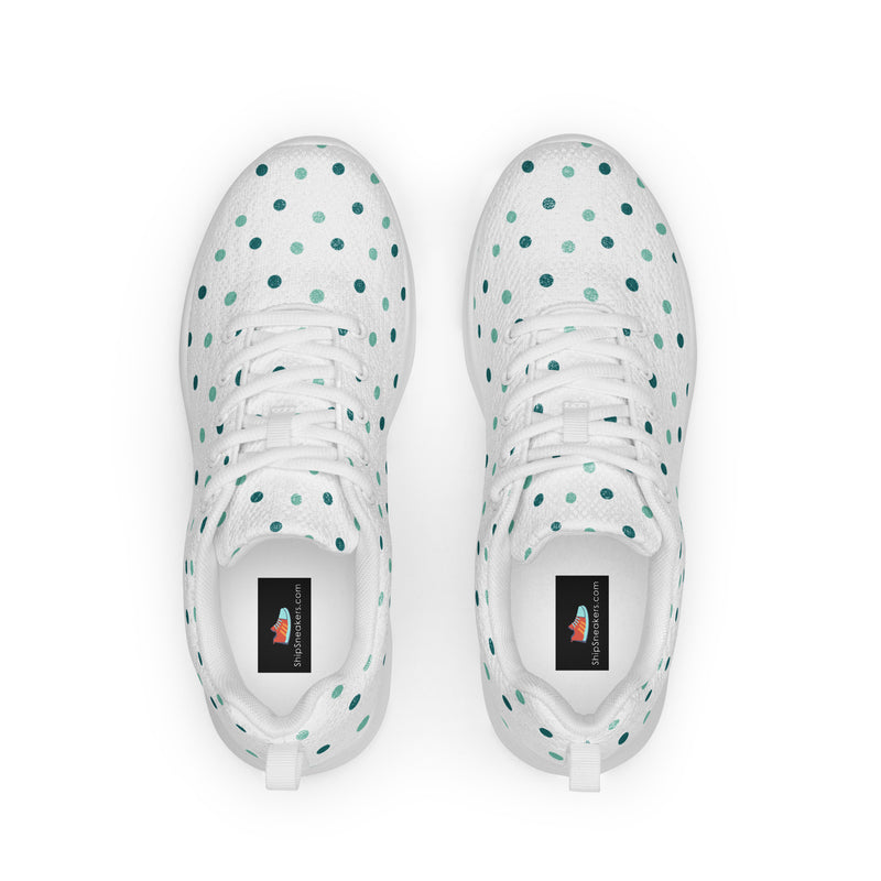 Teal Dot Scatter Athletic #63 - Back View | HA!LO Canvas Sneakers