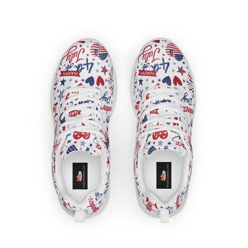Patriotic Firework Athletic #69 - Back View | HA!LO Canvas Sneakers