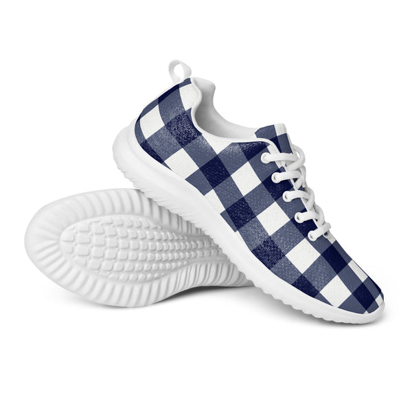 HA!LO Navy Buffalo Check — Men's Canvas Athletic Sneaker