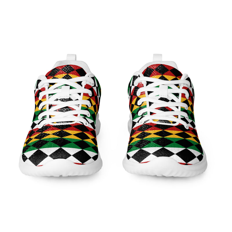 Colorful Argyle Athletic #83 - Front View | HA!LO Canvas Sneakers