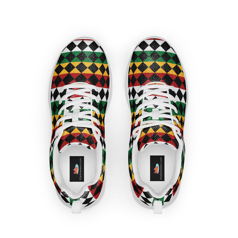 Colorful Argyle Athletic #83 - Back View | HA!LO Canvas Sneakers