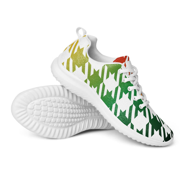 HA!LO Green Abstract Leaf — Men's Canvas Athletic Sneaker