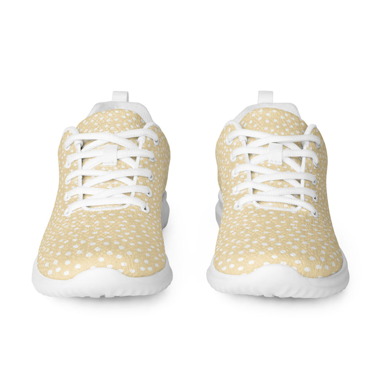 Cream Tiny Dot Athletic #91 - Front View | HA!LO Canvas Sneakers