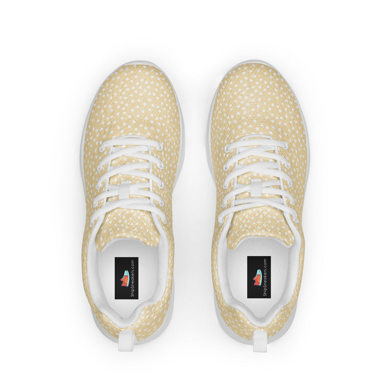 Cream Tiny Dot Athletic #91 - Back View | HA!LO Canvas Sneakers